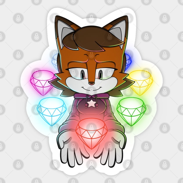 Seven Emeralds Surround Sticker by Firestorm Fox